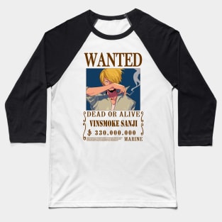 Vinsmoke Sanji One Piece Wanted Baseball T-Shirt